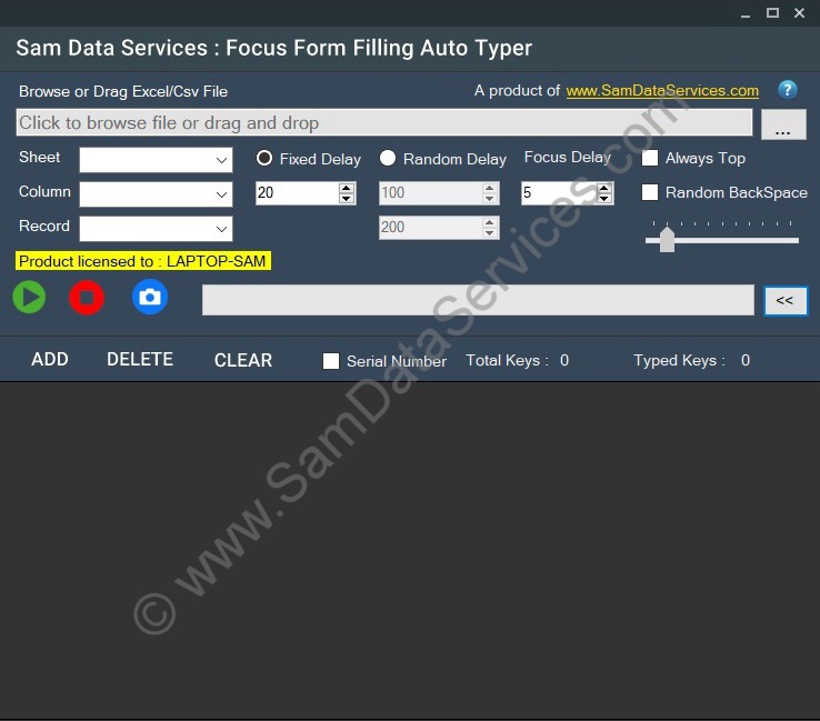 Focus Form Filling Auto Typer