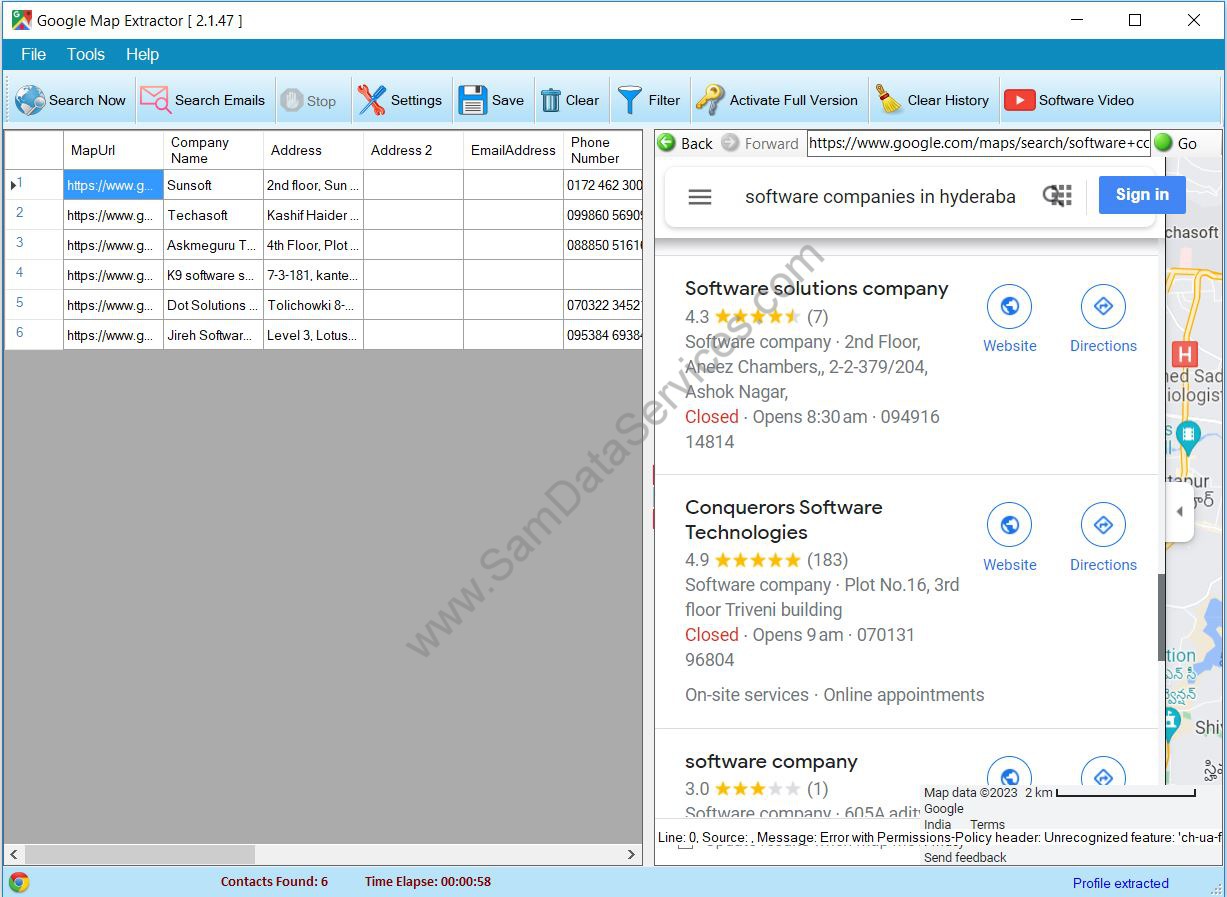 Google Maps Extractor Software
